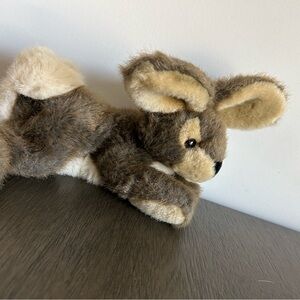 Plush Bunny Toy for Small Pets - Brown and Cream